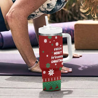 Sign Language Merry Christmas Tumbler With Handle Xmas Holiday Patterns - Wonder Print Shop