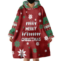 Sign Language Merry Christmas Wearable Blanket Hoodie Xmas Holiday Patterns - Wonder Print Shop
