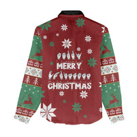 Sign Language Merry Christmas Women Casual Shirt Xmas Holiday Patterns - Wonder Print Shop
