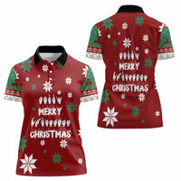 Sign Language Merry Christmas Women Polo Shirt Xmas Holiday Patterns - Wonder Print Shop