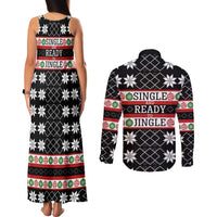 Single Ready To Jingle Christmas Couples Matching Tank Maxi Dress and Long Sleeve Button Shirt Xmas Holiday Patterns - Wonder Print Shop