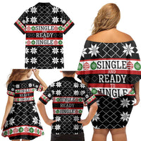 Single Ready To Jingle Christmas Family Matching Off Shoulder Short Dress and Hawaiian Shirt Xmas Holiday Patterns - Wonder Print Shop