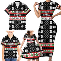 Single Ready To Jingle Christmas Family Matching Short Sleeve Bodycon Dress and Hawaiian Shirt Xmas Holiday Patterns - Wonder Print Shop