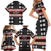 Single Ready To Jingle Christmas Family Matching Short Sleeve Bodycon Dress and Hawaiian Shirt Xmas Holiday Patterns - Wonder Print Shop