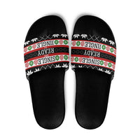 Single Ready To Jingle Christmas Slide Sandals Xmas Holiday Patterns - Wonder Print Shop