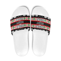 Single Ready To Jingle Christmas Slide Sandals Xmas Holiday Patterns - Wonder Print Shop