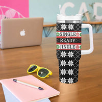 Single Ready To Jingle Christmas Tumbler With Handle Xmas Holiday Patterns - Wonder Print Shop