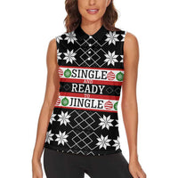 Single Ready To Jingle Christmas Women Sleeveless Polo Shirt Xmas Holiday Patterns - Wonder Print Shop