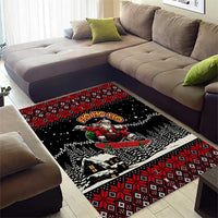 Skater Santa Claus Ho Ho Ho Christmas Area Rug Xmas Holiday Patterns - Wonder Print Shop