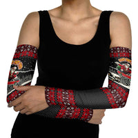 Skater Santa Claus Ho Ho Ho Christmas Arm Sleeves Xmas Holiday Patterns - Wonder Print Shop