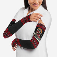 Skater Santa Claus Ho Ho Ho Christmas Arm Sleeves Xmas Holiday Patterns - Wonder Print Shop