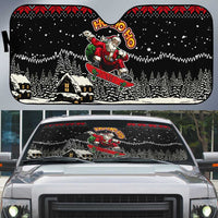 Skater Santa Claus Ho Ho Ho Christmas Auto Sun Shade Xmas Holiday Patterns - Wonder Print Shop