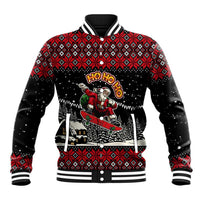Skater Santa Claus Ho Ho Ho Christmas Baseball Jacket Xmas Holiday Patterns - Wonder Print Shop