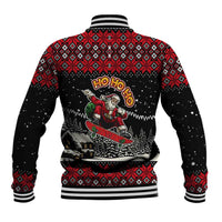Skater Santa Claus Ho Ho Ho Christmas Baseball Jacket Xmas Holiday Patterns - Wonder Print Shop