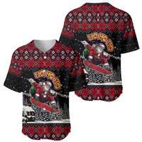 Skater Santa Claus Ho Ho Ho Christmas Baseball Jersey Xmas Holiday Patterns - Wonder Print Shop