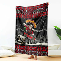 Skater Santa Claus Ho Ho Ho Christmas Blanket Xmas Holiday Patterns - Wonder Print Shop
