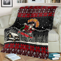 Skater Santa Claus Ho Ho Ho Christmas Blanket Xmas Holiday Patterns - Wonder Print Shop