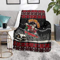 Skater Santa Claus Ho Ho Ho Christmas Blanket Xmas Holiday Patterns - Wonder Print Shop