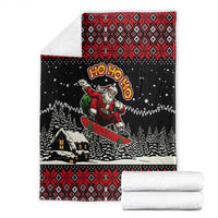 Skater Santa Claus Ho Ho Ho Christmas Blanket Xmas Holiday Patterns - Wonder Print Shop