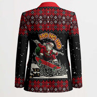 Skater Santa Claus Ho Ho Ho Christmas Blazer Xmas Holiday Patterns - Wonder Print Shop