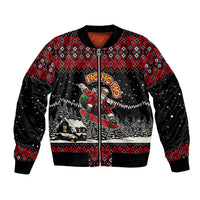 Skater Santa Claus Ho Ho Ho Christmas Bomber Jacket Xmas Holiday Patterns - Wonder Print Shop