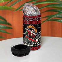 Skater Santa Claus Ho Ho Ho Christmas 4 in 1 Can Cooler Tumbler Xmas Holiday Patterns - Wonder Print Shop