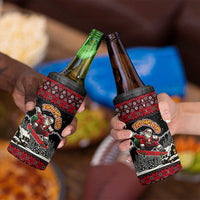 Skater Santa Claus Ho Ho Ho Christmas 4 in 1 Can Cooler Tumbler Xmas Holiday Patterns - Wonder Print Shop