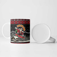 Skater Santa Claus Ho Ho Ho Christmas Ceramic Mug Xmas Holiday Patterns - Wonder Print Shop