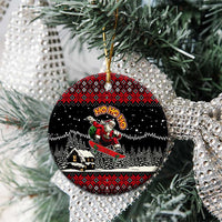 Skater Santa Claus Ho Ho Ho Christmas Ceramic Ornament Xmas Holiday Patterns - Wonder Print Shop