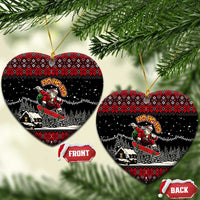 Skater Santa Claus Ho Ho Ho Christmas Ceramic Ornament Xmas Holiday Patterns - Wonder Print Shop