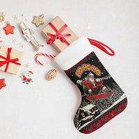 Skater Santa Claus Ho Ho Ho Christmas Stocking Xmas Holiday Patterns - Wonder Print Shop