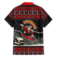 Skater Santa Claus Ho Ho Ho Christmas Family Matching Long Sleeve Bodycon Dress and Hawaiian Shirt Xmas Holiday Patterns - Wonder Print Shop