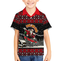 Skater Santa Claus Ho Ho Ho Christmas Family Matching Puletasi and Hawaiian Shirt Xmas Holiday Patterns - Wonder Print Shop