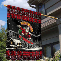 Skater Santa Claus Ho Ho Ho Christmas Garden Flag Xmas Holiday Patterns - Wonder Print Shop