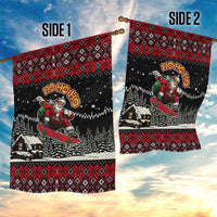 Skater Santa Claus Ho Ho Ho Christmas Garden Flag Xmas Holiday Patterns - Wonder Print Shop