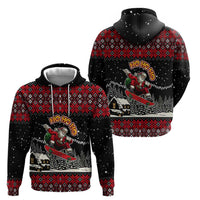 Skater Santa Claus Ho Ho Ho Christmas Hoodie Xmas Holiday Patterns - Wonder Print Shop