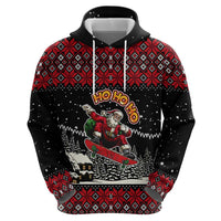 Skater Santa Claus Ho Ho Ho Christmas Hoodie Xmas Holiday Patterns - Wonder Print Shop