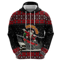 Skater Santa Claus Ho Ho Ho Christmas Hoodie Xmas Holiday Patterns - Wonder Print Shop