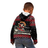 Skater Santa Claus Ho Ho Ho Christmas Kid Hoodie Xmas Holiday Patterns - Wonder Print Shop