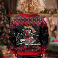 Skater Santa Claus Ho Ho Ho Christmas Kid Ugly Christmas Sweater Xmas Holiday Patterns - Wonder Print Shop