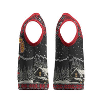 Skater Santa Claus Ho Ho Ho Christmas Knitted V-Neck Vest Xmas Holiday Patterns - Wonder Print Shop