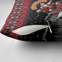 Skater Santa Claus Ho Ho Ho Christmas Pillow Cover Xmas Holiday Patterns - Wonder Print Shop