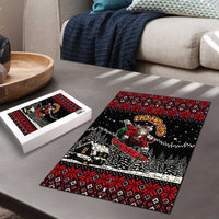 Skater Santa Claus Ho Ho Ho Christmas Puzzle Xmas Holiday Patterns - Wonder Print Shop