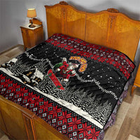 Skater Santa Claus Ho Ho Ho Christmas Quilt Xmas Holiday Patterns - Wonder Print Shop