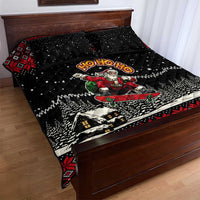 Skater Santa Claus Ho Ho Ho Christmas Quilt Bed Set Xmas Holiday Patterns - Wonder Print Shop