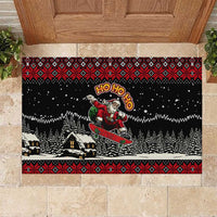 Skater Santa Claus Ho Ho Ho Christmas Rubber Doormat Xmas Holiday Patterns - Wonder Print Shop