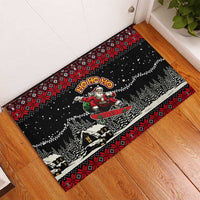 Skater Santa Claus Ho Ho Ho Christmas Rubber Doormat Xmas Holiday Patterns - Wonder Print Shop