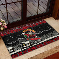 Skater Santa Claus Ho Ho Ho Christmas Rubber Doormat Xmas Holiday Patterns - Wonder Print Shop