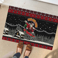 Skater Santa Claus Ho Ho Ho Christmas Rubber Doormat Xmas Holiday Patterns - Wonder Print Shop