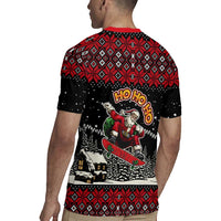 Skater Santa Claus Ho Ho Ho Christmas Rugby Jersey Xmas Holiday Patterns - Wonder Print Shop